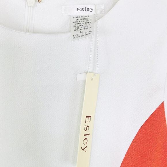 Esley for Lulus Orange White Woven Sheath Dress NWT - Picture 5 of 9